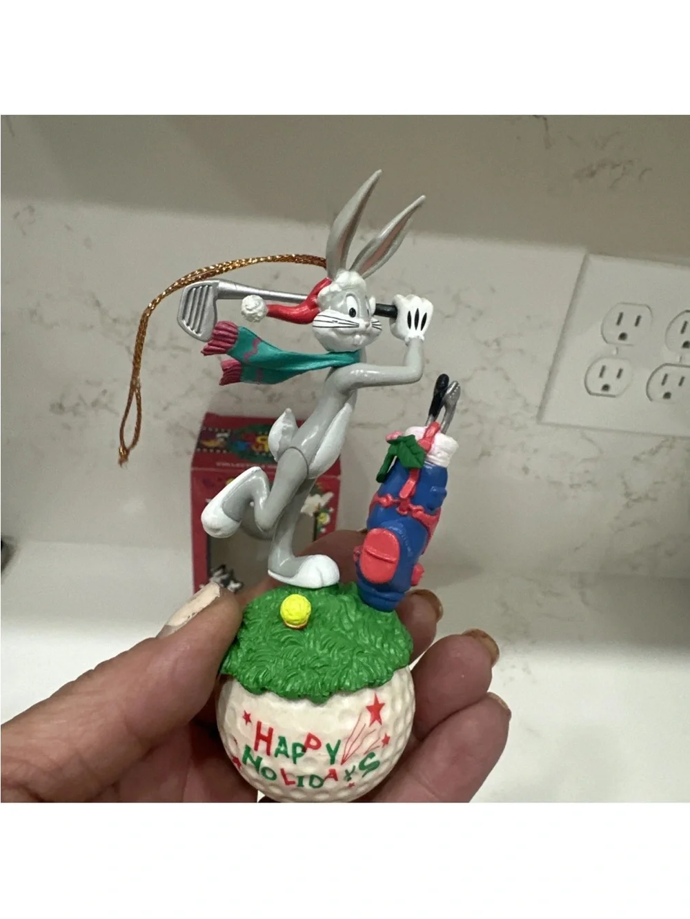Bugs Bunny Golf Looney Tunes Matrix Collectible Christmas Ornament Happy Holiday